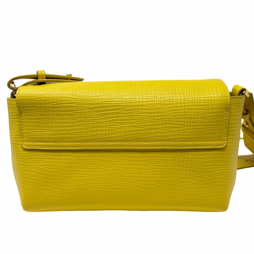 Anya Hindmarch Mortimer Cross-body Crosshatch Calf Leather in Taxi Yellow, NWT - Picture 7 of 14